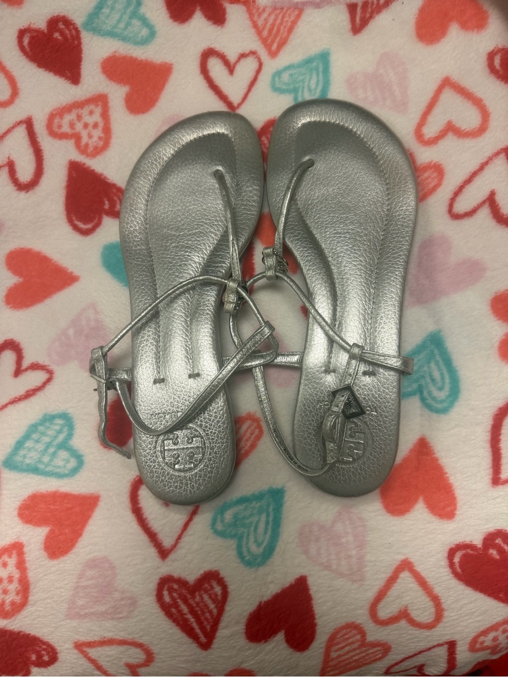 Tory Burch Silver Strappy Sandals